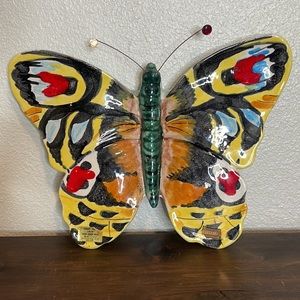 VINTAGE CESARE 1971 BUTTERFLY BOLD HAND-PAINTED COLLECTIBLE WHISKEY BOTTLE